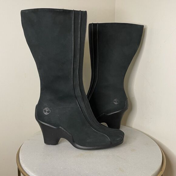 Timberland Women’s Uptown Tall Black Nubuck Leather Boots Style 98367 Sz.9.5 - Picture 7 of 15